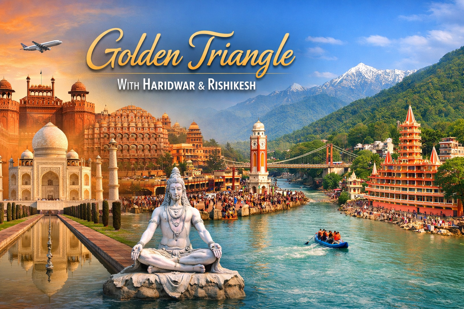 Tour di 9 giorni del Triangolo d'Oro con Haridwar e Rishikesh