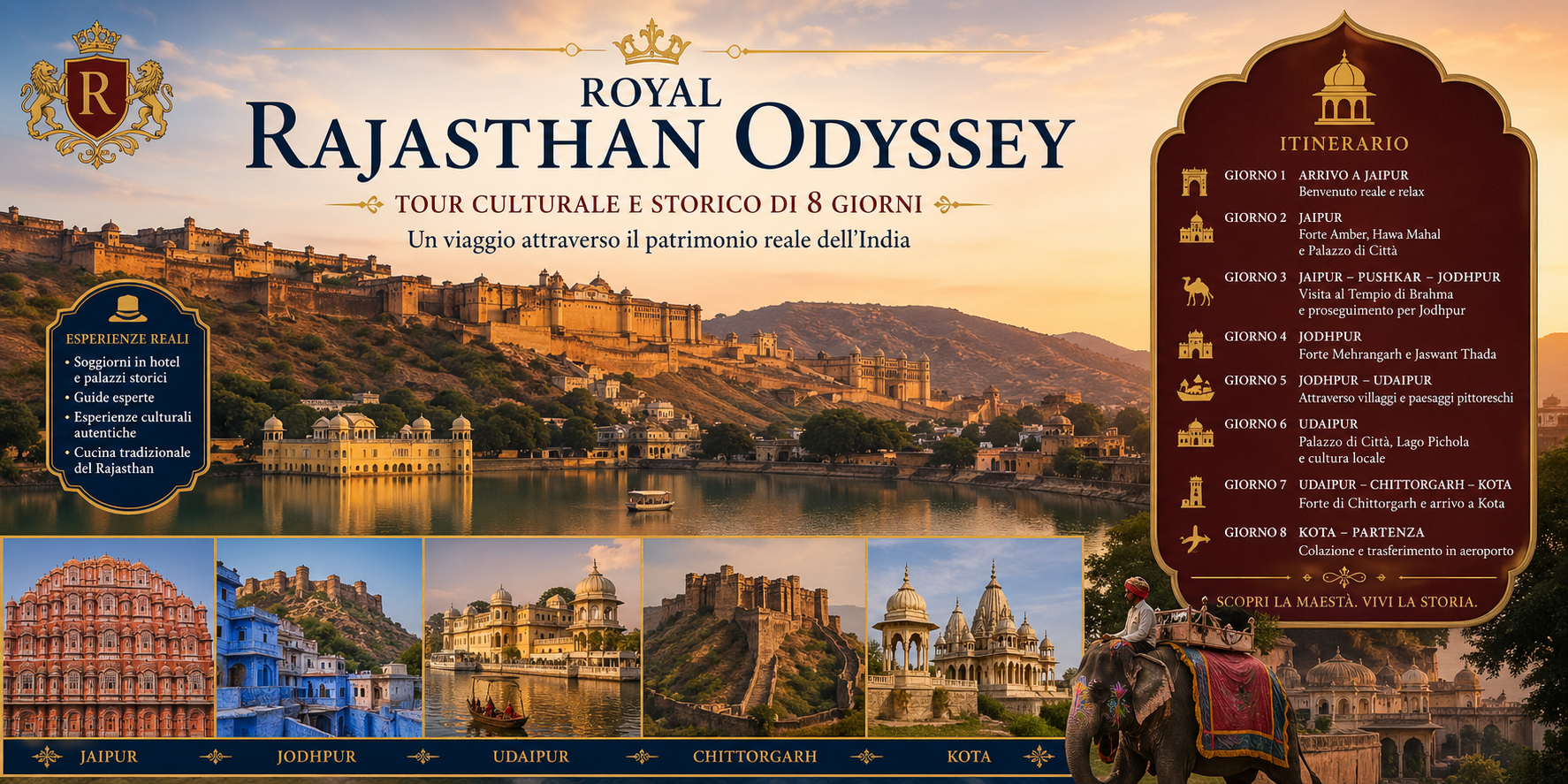 Royal Rajasthan Odyssey – Tour culturale e storico di 8 giorni