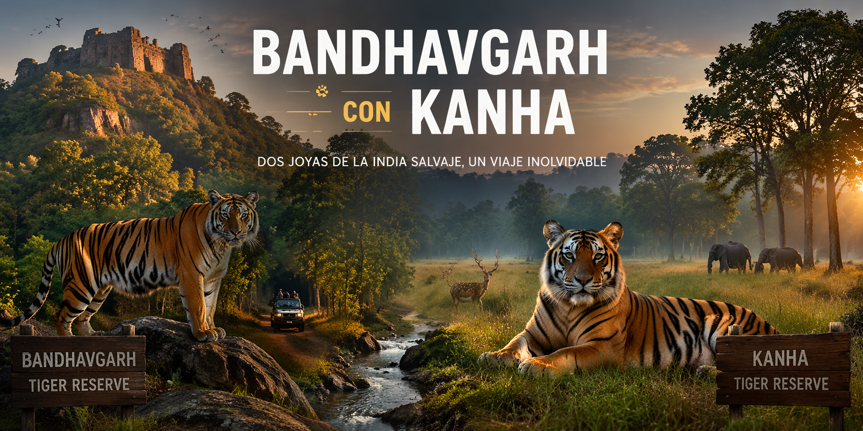 Safari delle tigri a Bandhavgarh con Kanha vivi il miglior safari delle tigri in India (14 giorni 13 notti)