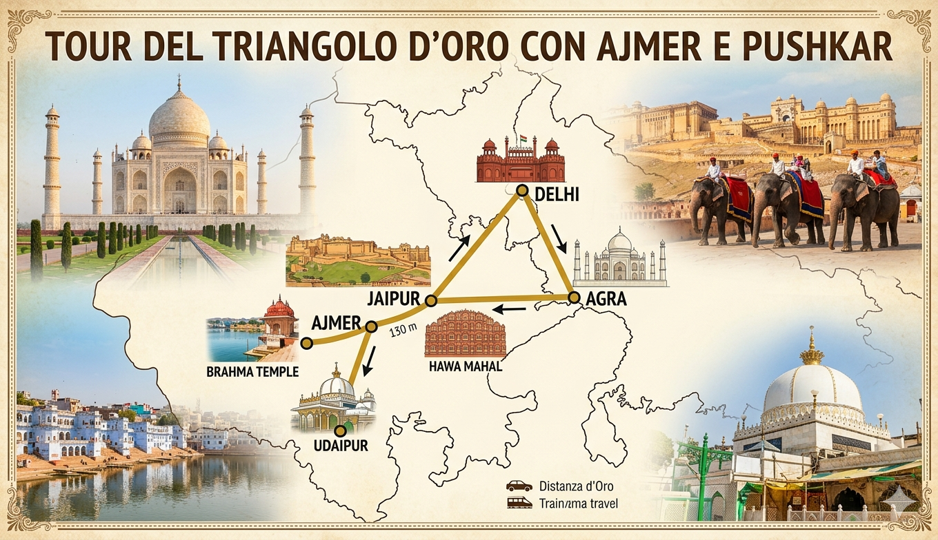 Tour del Triangolo d'Oro con Ajmer e Pushkar (7 Giorni 6 Notti)