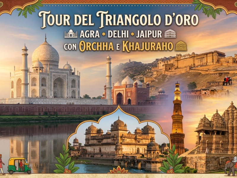 Tour del Triangolo d'Oro con Orchha e Khajuraho (11 giorni 10 notti)
