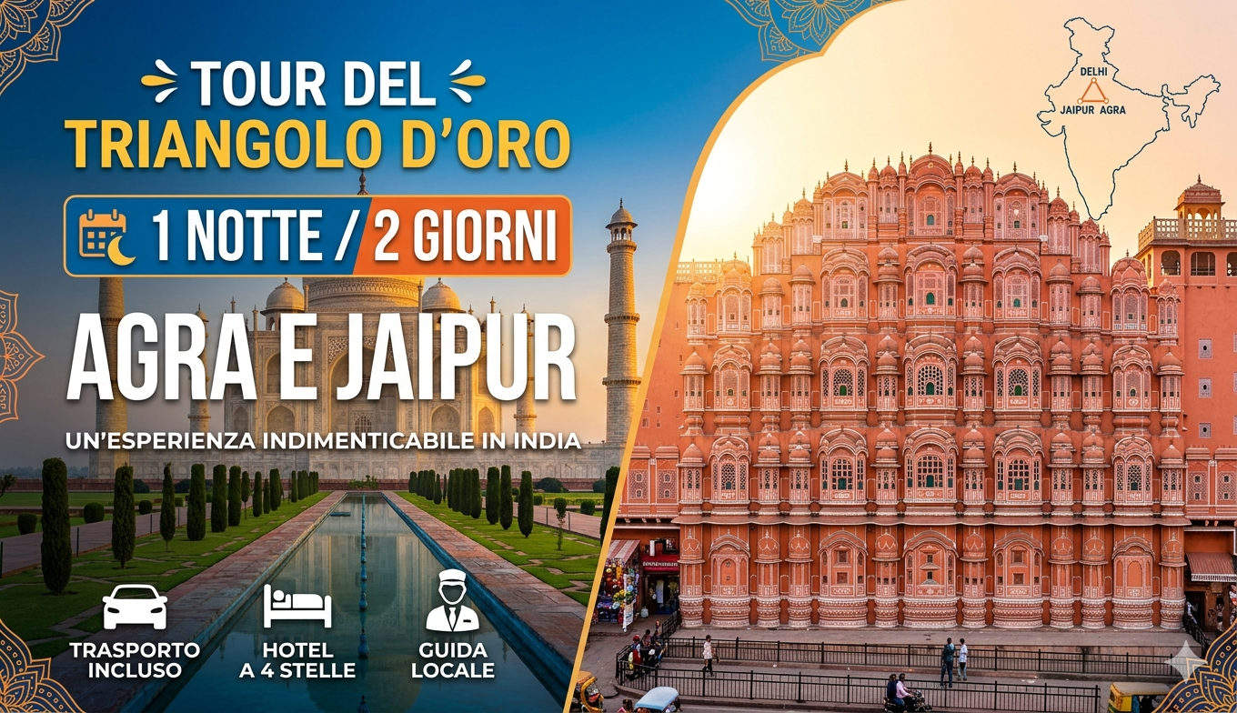 Tour del Triangolo d'Oro di 1 Notte 2 Giorni (Agra e Jaipur)