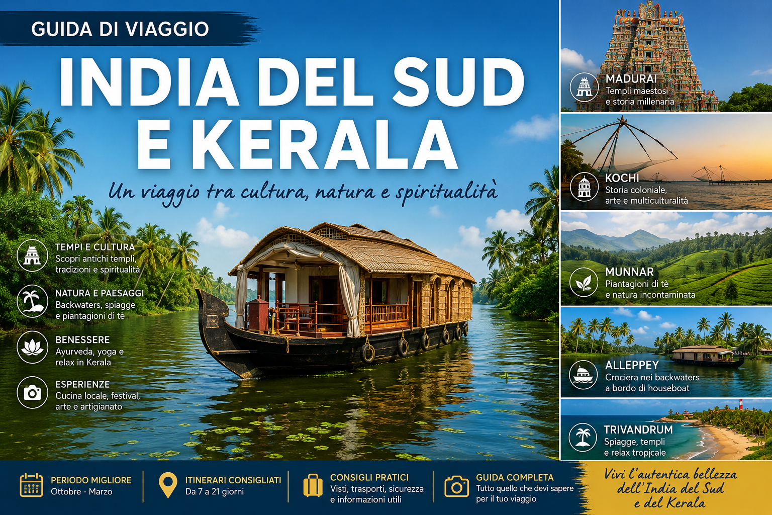 Guida di viaggio India del Sud e Kerala (14 giorni 13 notti)