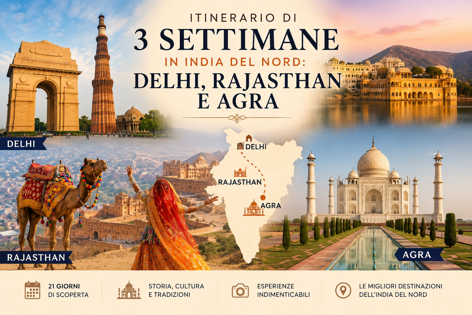 Itinerario di 3 settimane in India del Nord Delhi, Rajasthan e Agra