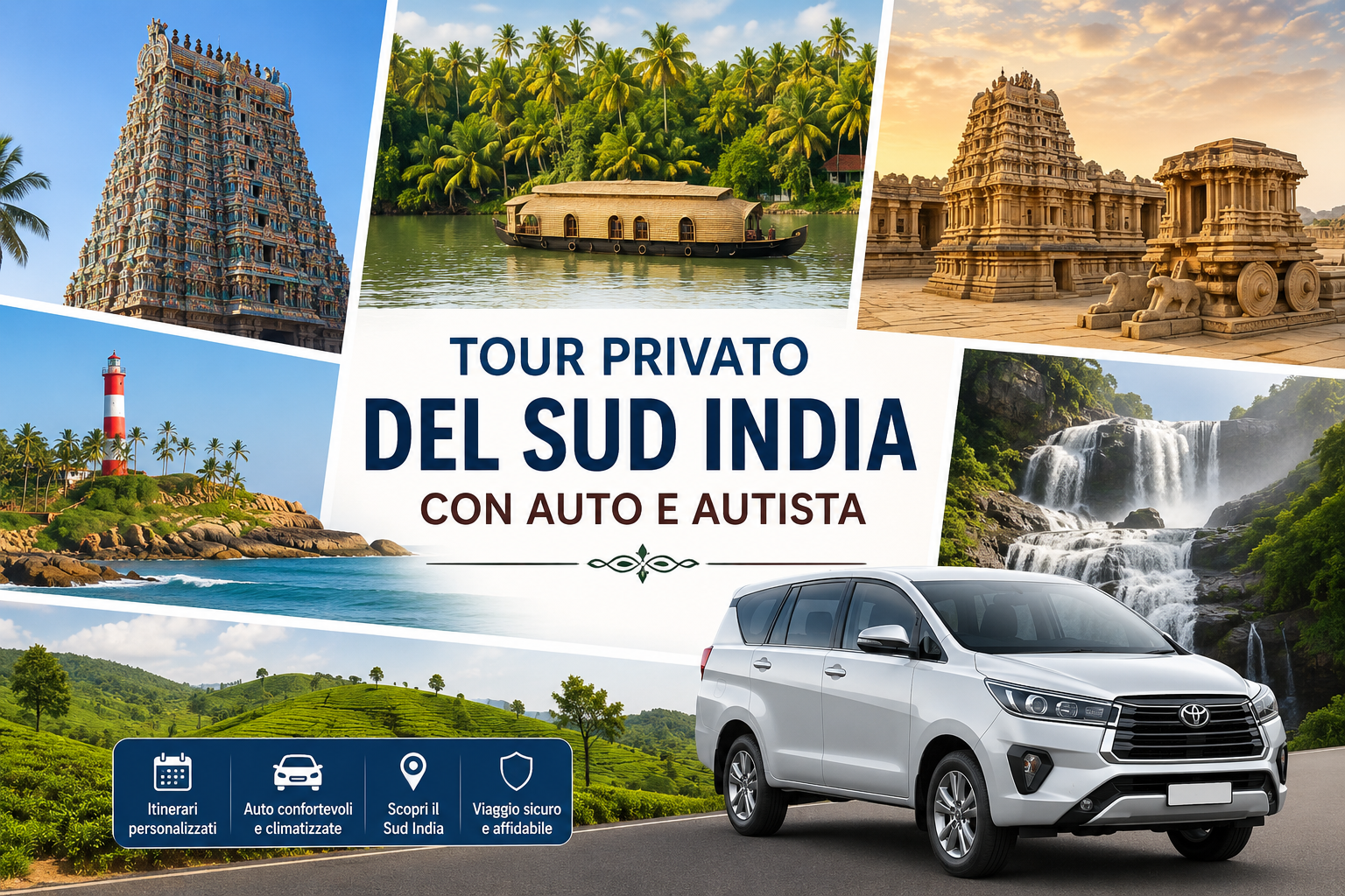 Tour Privato del Sud India con Auto e Autista Italiano Viaggio con Autista in India