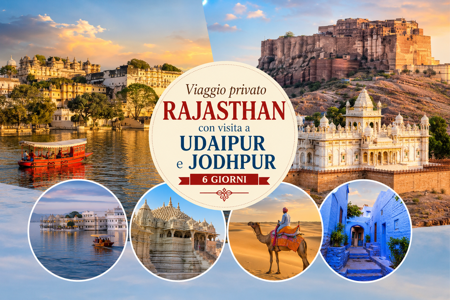 Viaggio privato in Rajasthan con visita a Udaipur e Jodhpur – 6 Giorni