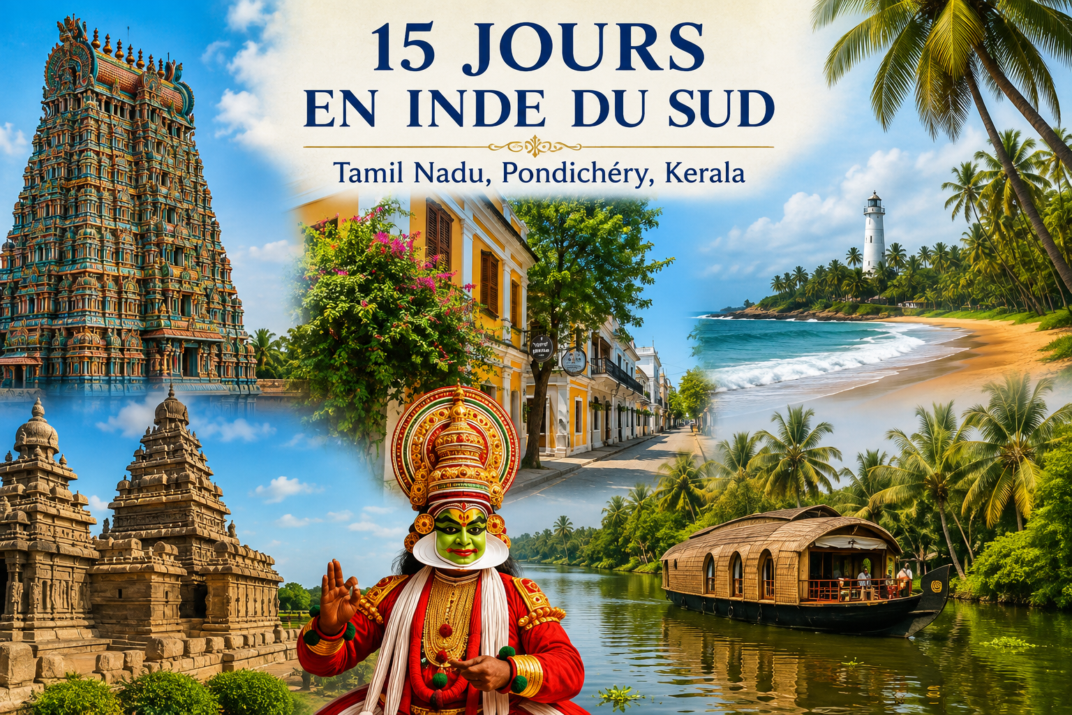 15 jours en Inde du Sud Tamil Nadu, Pondichéry, Kerala