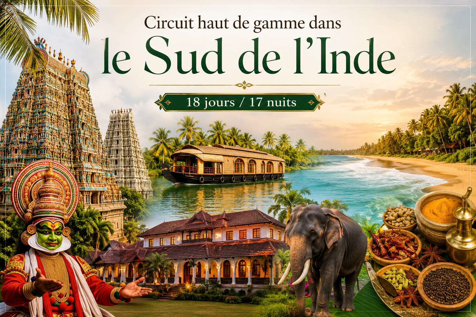 Circuit haut de gamme dans le Sud de l’Inde — 18 jours 17 nuits
