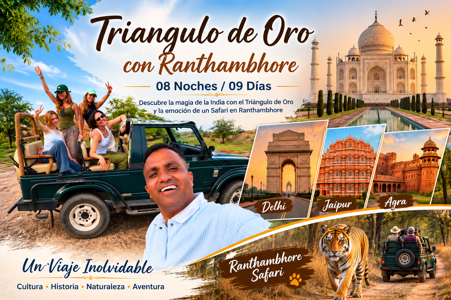 Triangulo de Oro con Ranthambhore 08 Noches 09 Días