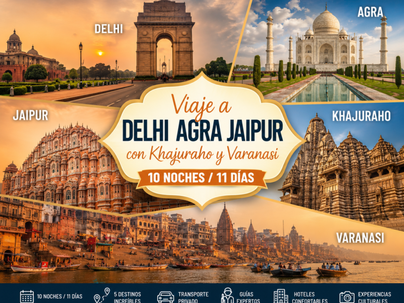 Viaje a Delhi Agra Jaipur con Khajuraho y Varanasi 10 Noches 11 Días