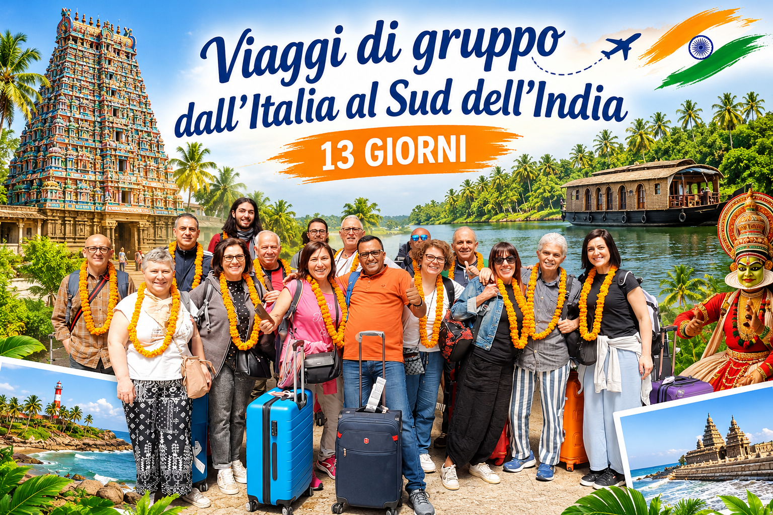 Viaggi di gruppo dall'Italia al Sud dell'India 13 giorni