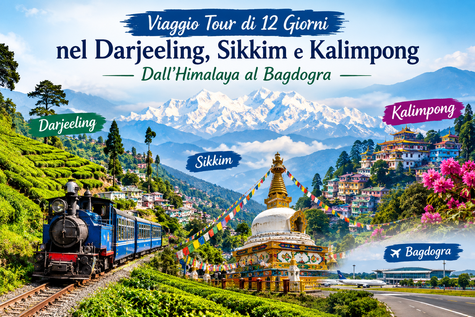 Viaggio Tour di 12 Giorni nel Darjeeling, Sikkim e Kalimpong – Dall’Himalaya al Bagdogra